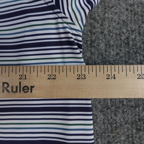 Extracurricular Polo Shirt Mens XL Blue Striped Pocket - Picture 6 of 6